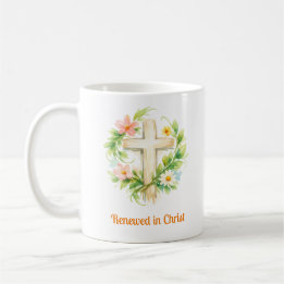 Whimsical Spring Cross Mug - Custom Easter Design Koffiemok