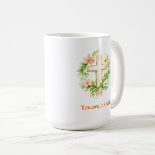 Whimsical Spring Cross Mug - Custom Easter Design Koffiemok (Voorkant rechts)