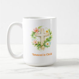 Whimsical Spring Cross Mug - Custom Easter Design Koffiemok