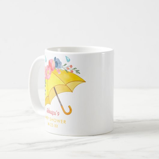 Whimsical Spring Floral Baby shower Coffee Mok – A (Voorkant links)