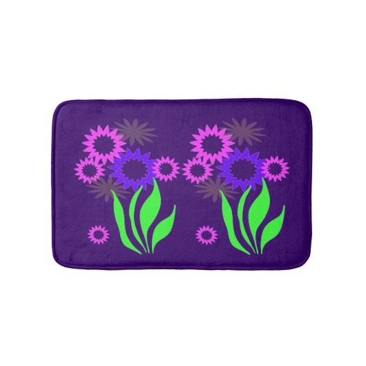 Whimsical Spring Flowers Bath Mats Badmat (Voorkant)