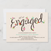 Whimsical Spring Flowers Chic Engagement Party Kaart (Voorkant)