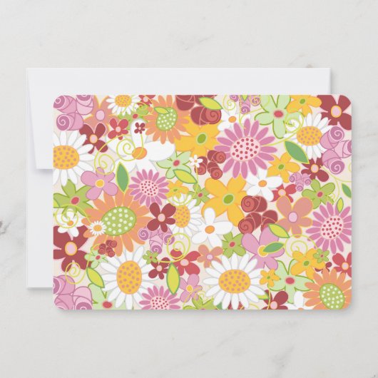 Whimsical Spring Flowers Chic Vrijgezellenfeest In Kaart (Achterkant)