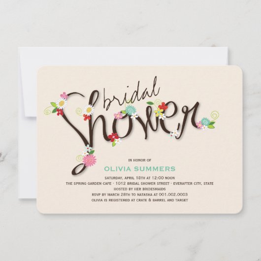 Whimsical Spring Flowers Chic Vrijgezellenfeest In Kaart (Voorkant)