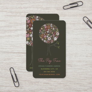 Whimsical Spring Flowers Colorful Pop Tree Natuur Visitekaartje