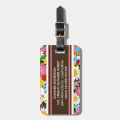 Whimsical Spring Flowers Garden Floral Bagagelabel (Voorkant verticaal)