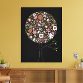 Whimsical Spring Flowers Pop Tree Baby Nursery Art Canvas Afdruk (Insitu (Woonkamer))