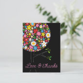 Whimsical Spring Flowers Pop Tree Chic Bedankt Briefkaart (Staand voorkant)