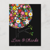 Whimsical Spring Flowers Pop Tree Chic Bedankt Briefkaart (Voorkant)