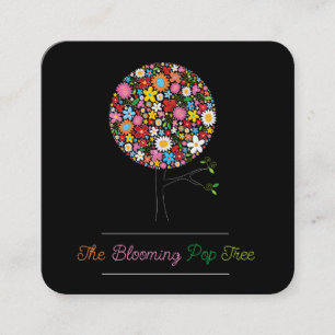 Whimsical Spring Flowers Pop Tree Colorful Natuur Vierkante Visitekaartje