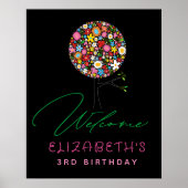 Whimsical Spring Flowers Pop Tree Party Welkom Poster (Voorkant)
