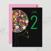 Whimsical Spring Flowers Pop Tree Tafelnummer (Voorkant / Achterkant)