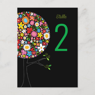 Whimsical Spring Flowers Pop Tree Tafelnummer