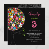 Whimsical Spring Flowers Pop Tree Verjaardagsfeest Kaart (Voorkant / Achterkant)
