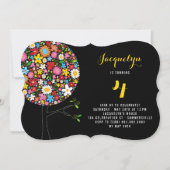 Whimsical Spring Flowers Pop Tree Verjaardagsfeest Kaart (Voorkant)
