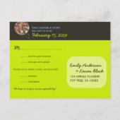 Whimsical Spring Flowers Pop Tree Wedding RSVP Uitnodiging Briefkaart (Achterkant)