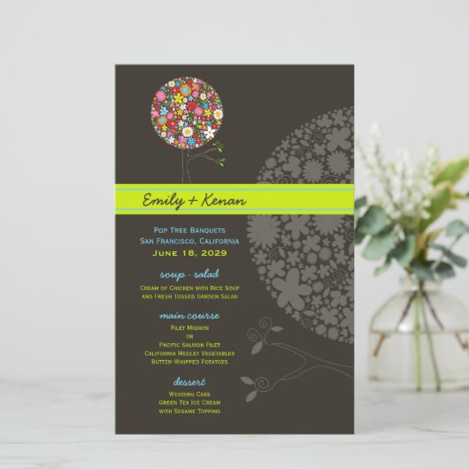 Whimsical Spring Flowers Pop Tree Wedparty (Staand voorkant)
