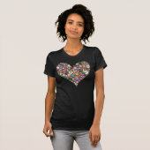 Whimsical Spring Flowers Sweet Heart T-shirt (Voorkant volledig)