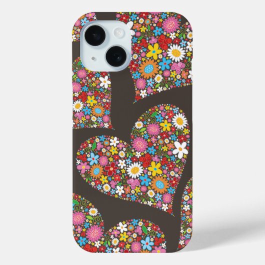 Whimsical Spring Flowers Valentijn Cute Heart Love Case-Mate iPhone Case (Achterkant)