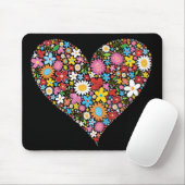 Whimsical Spring Flowers Valentijn Cute Heart Love Muismat (Met muis)