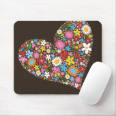 Whimsical Spring Flowers Valentijn Cute Heart Love Muismat (Met muis)