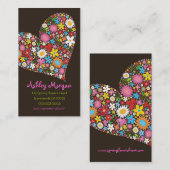 Whimsical Spring Flowers Valentijn Heart Love Visitekaartje (Voorkant / Achterkant)