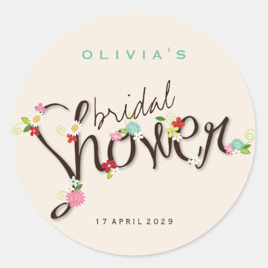 Whimsical Spring Flowers Vrijgezellenfeest Sticker (Voorkant)