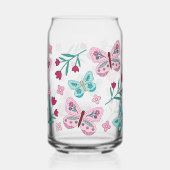 Whimsical Spring Garden Bloemen en Vlinders Blikvorm Glas (Achterkant)