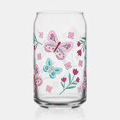 Whimsical Spring Garden Bloemen en Vlinders Blikvorm Glas (Links)