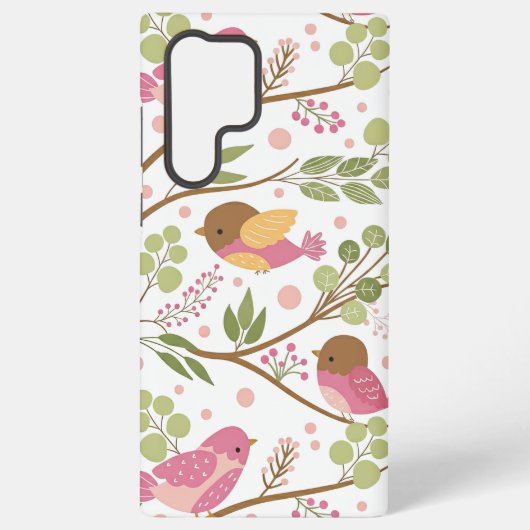 Whimsical Spring Garden with Robins Samsung Galaxy Hoesje (Achterkant)