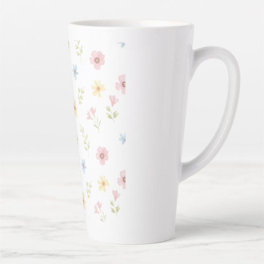 Whimsical Spring Meadow Ceramic Mug - Aesthetic Latte Mok (Rechts)