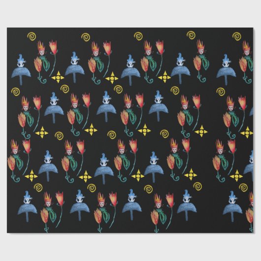 Whimsical Spring Mod Cadeaupapier (Vlak)