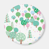 Whimsical Spring Trees Magneet (Voorkant)