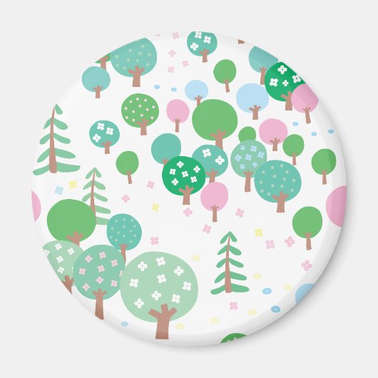 Whimsical Spring Trees Magneet (Voorkant)