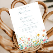 Whimsical Spring Wildflower Wedding Kaart