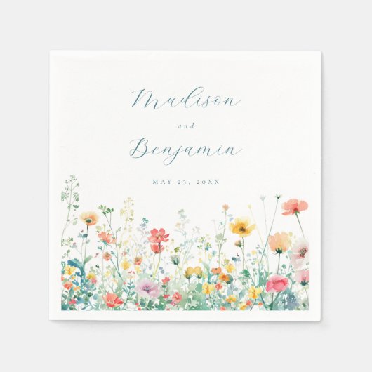 Whimsical Spring Wildflower Wedding Servet (Voorkant)