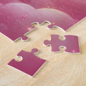 Whimsical sprookje roze glitter en blauwe eenhoorn legpuzzel (Zijkant)