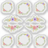 Whimsical Sprookje Rozen Bloemenkrans & Grenzen Sticker (Voorkant)