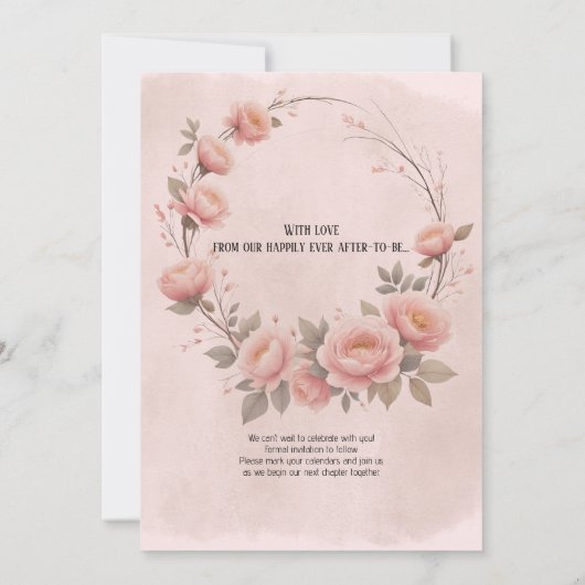 Whimsical Sprookjesbloem Save the Date (Achterkant)