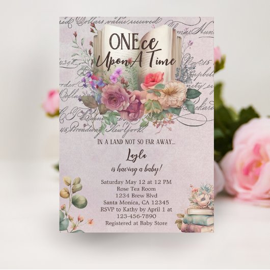 Whimsical sprookjesboek Baby shower Kaart