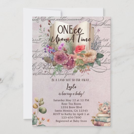 Whimsical sprookjesboek Baby shower Kaart (Voorkant)