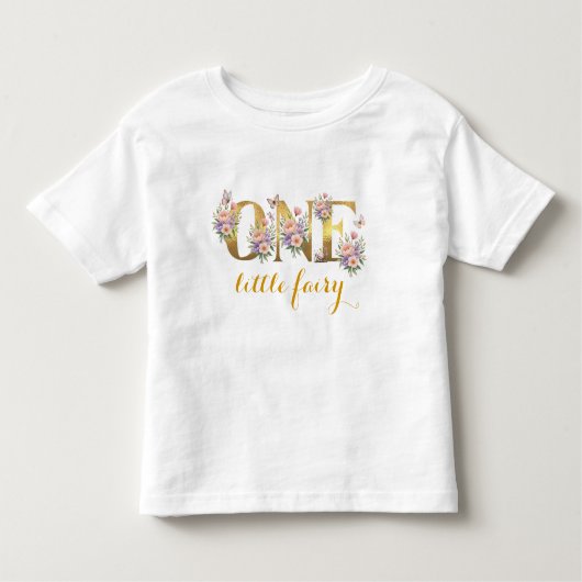 Whimsical sprookjestuin 1e verjaardagsfeestje kinder shirts (Voorkant)