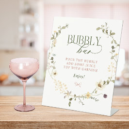 Whimsical Sprookjestuin & Bows Bubbly Bar Reclamebord Met Voetstuk