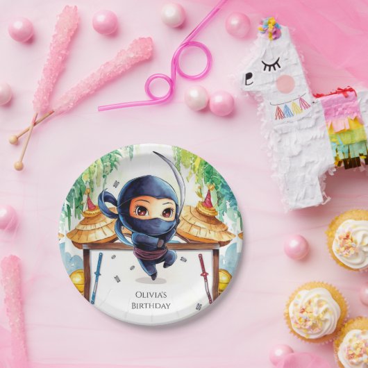 Whimsical Spy Ninja Verjaardag Papieren Bordje (Feest)