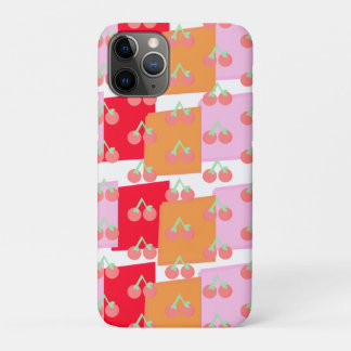 Whimsical Squares Red Orange Pink Cherries Case-Mate iPhone Case