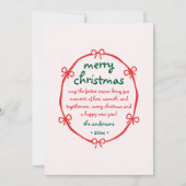 Whimsical Squiggle Hand getekend Boog Vrolijk Kers Feestdagenkaart (Voorkant)