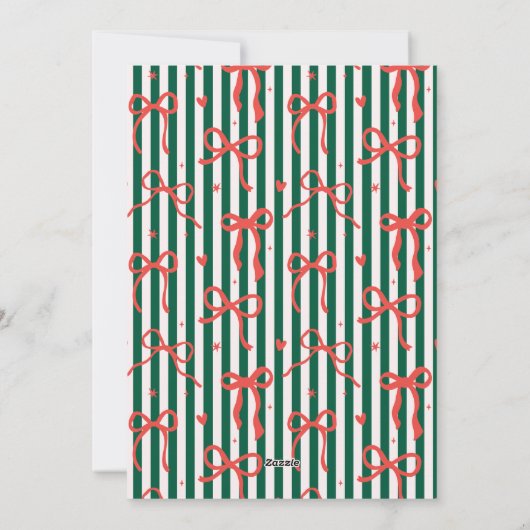 Whimsical Squiggle Hand getekend Boog Vrolijk Kers Feestdagenkaart (Achterkant)