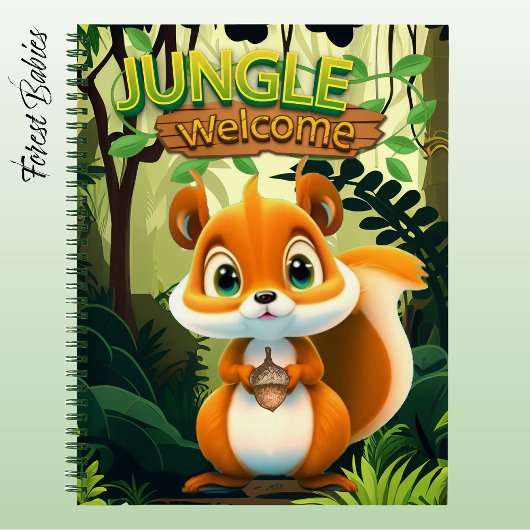 Whimsical Squirrel Animal Cartoon Graphic Forest🐿 Notitieboek