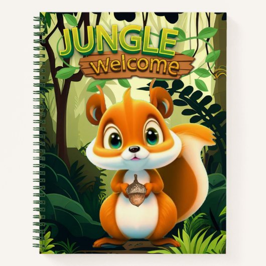Whimsical Squirrel Animal Cartoon Graphic Forest🐿 Notitieboek (Voorkant)