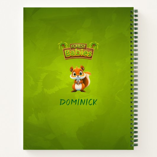 Whimsical Squirrel Animal Cartoon Graphic Forest🐿 Notitieboek (Achterkant)